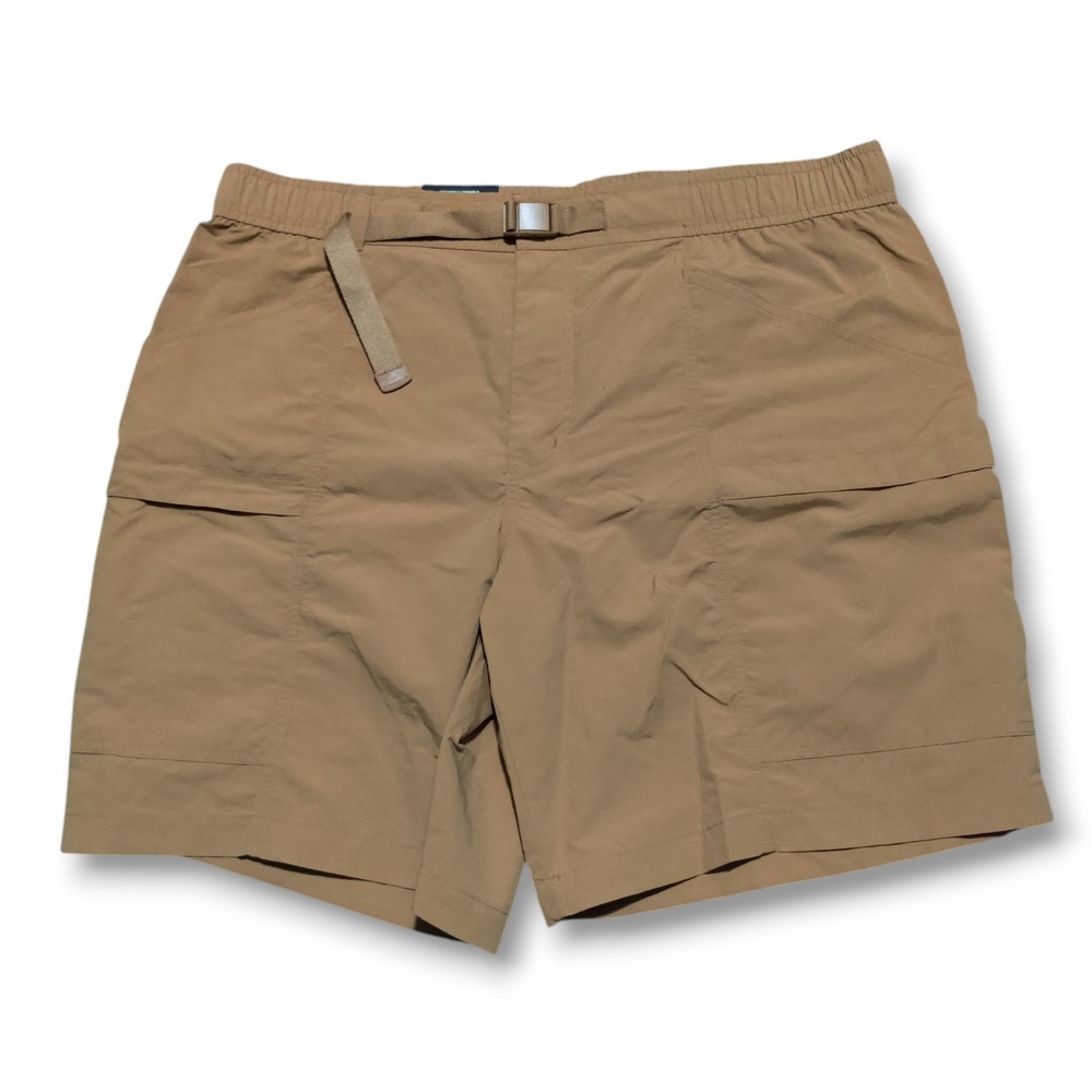 Eddie Bauer Ripstop Tech Short Mens XL Khaki Hiking Belted Nylon New